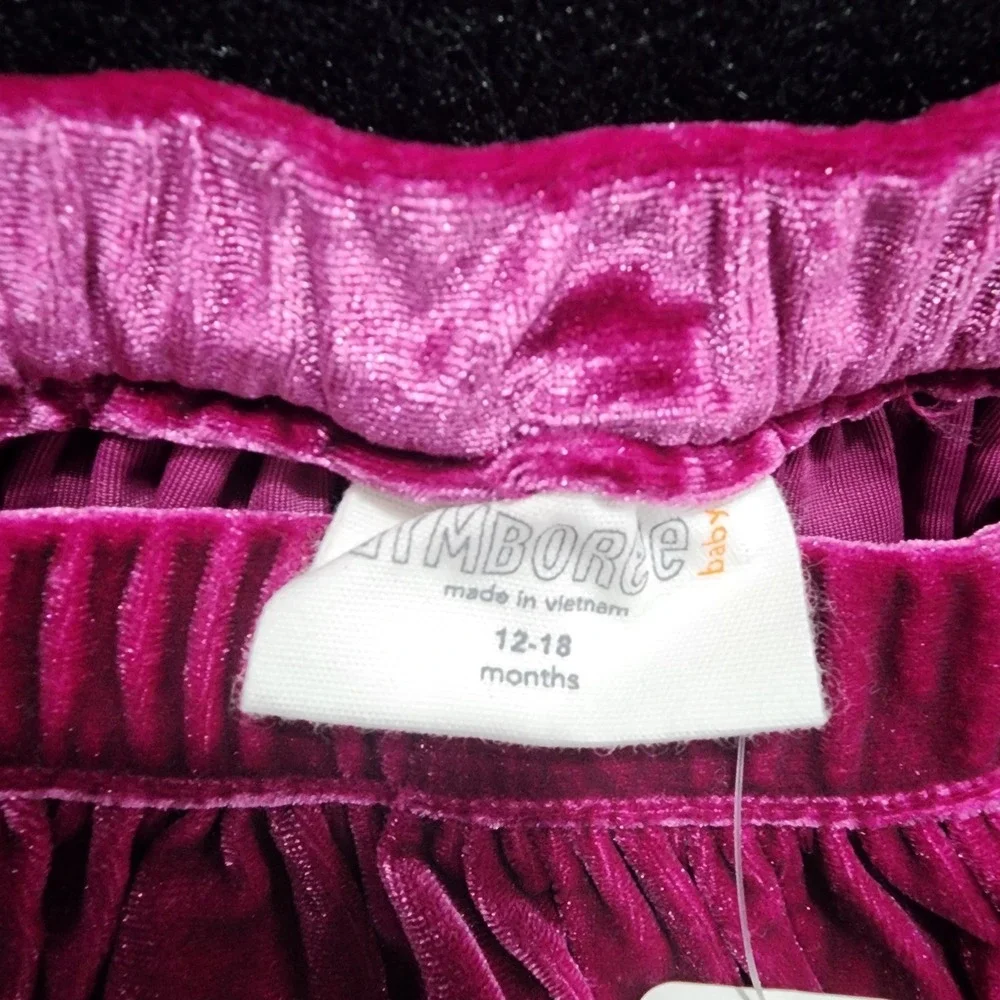 Gymboree Baby Girls Velvet Skirt and‎ Bloomer Set Fuchsia Pink 12 18 Months
